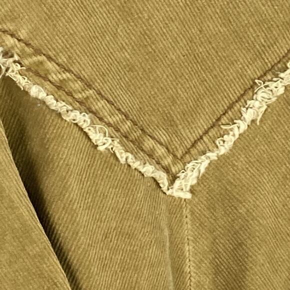 Anthro Louie Womens 6 Tan Western Ranch Cowboy Corduroy Asymmetrical Skirt - Picture 7 of 9